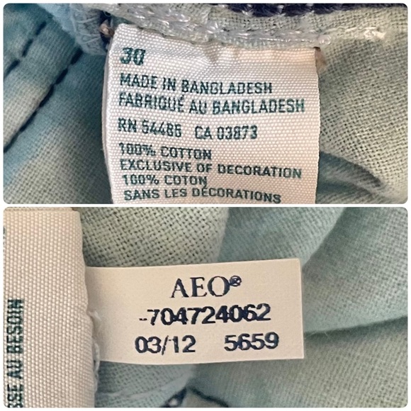 Y2K 2000s American Eagle Cargo Shorts Mens 30 Blue Preppy Paratrooper Classic - Picture 16 of 16